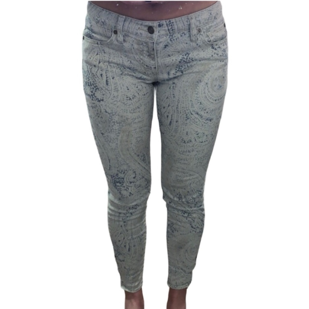 Ralph Lauren Denim & Supply Paisley Denim Zippered Ankle Skinny Jeans 27